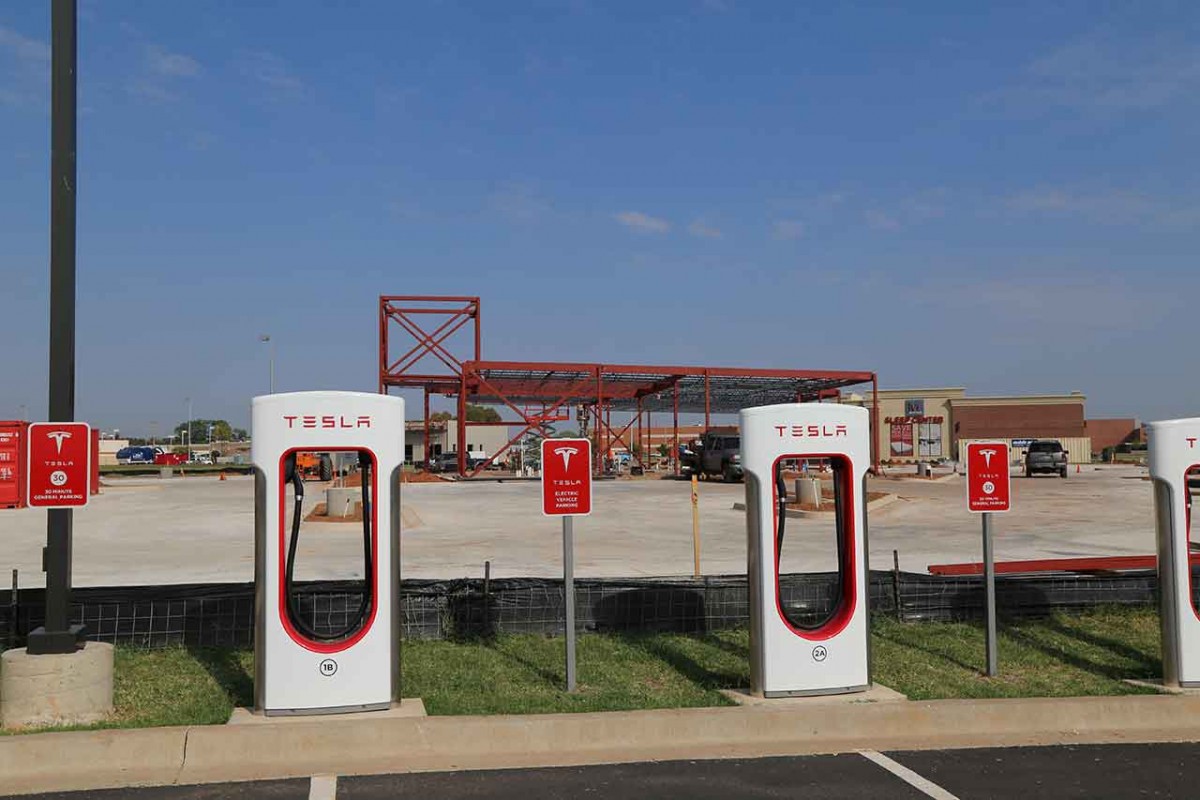teslaokcchargingstation1 Prescision Construction Group